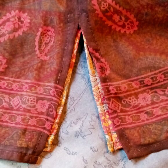 Y2K Vintage Apostrophe Chiffon Skirt Teardrop Paisley Layered Boho Fairy Whimsy - Picture 9 of 10